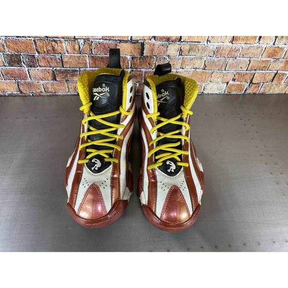 2013 Reebok Shaqnosis OG Miami Heat White Red Yellow Black Shaq Size 5.5 - Picture 4 of 10